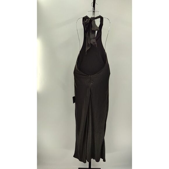 Lulus Exceptional Status Halter Backless Slip Midi Dress Black S - Picture 3 of 3